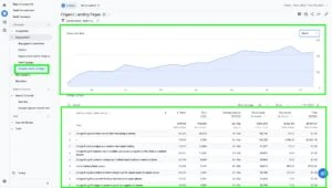 Organic Landing Page results example